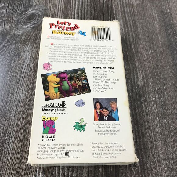 Let's Pretend with Barney VHS 1993 Friends Collection Sing Along White Tape Film - Picture 5 of 9